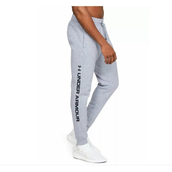 💖MEGA SALE💖Under Armour Rival Fleece Wordmark Joggers Men's XXL 1345634 035 - Picture 2 of 10